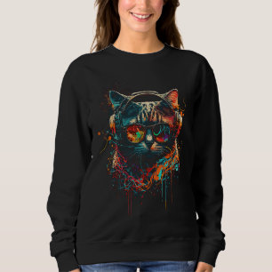 Sudadera Gato Rave Dj Kitten EDM Tech House Música Gatito