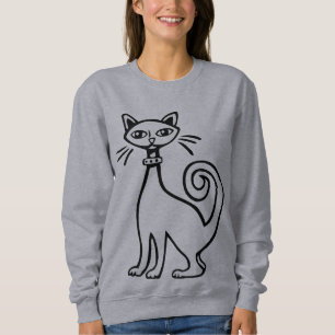 Sudadera Gato retro - Blanco y negro