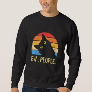 Sudadera Gato Retro Estilo Ew Personas Para Familia
