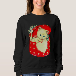 Sudadera Gato retro Kitty Corazón de Corazón