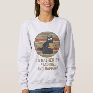 Sudadera Gato Retro Leyendo Libros Regalo para Amantes de G