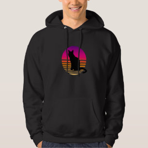 Sudadera Gato retro raro negro gradiente animal felino Deis