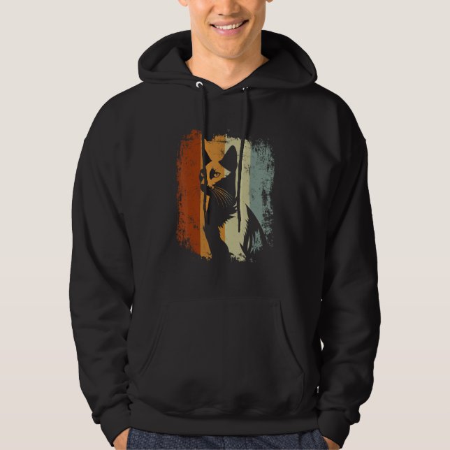 Sudadera Gato retro vintage azul ruso (Anverso)