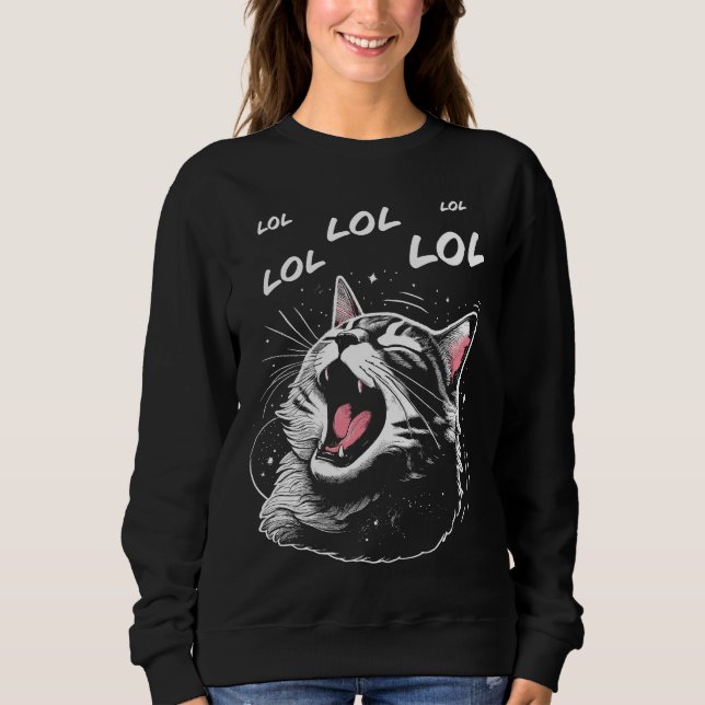 Sudadera Gato riendo LOL (Anverso)