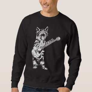 Sudadera Gato Rocker Funny Kitty Juega Gatos De Guitarra Ro
