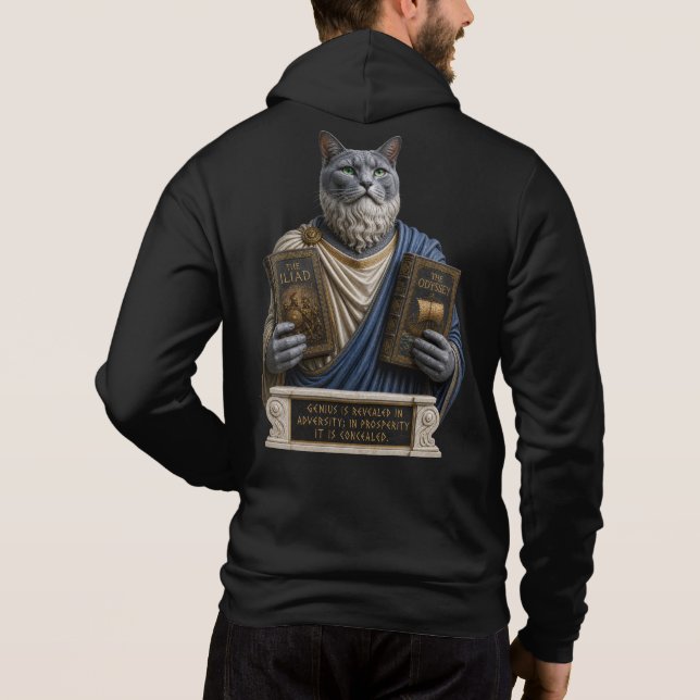 Sudadera Gato ruso azul homer (Reverso)