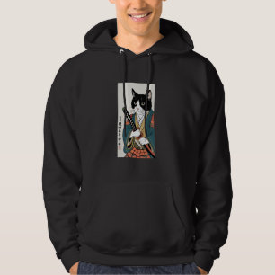 Sudadera Gato Samurái Arte Gráfico Guerrero Ukiyo-e Vintage