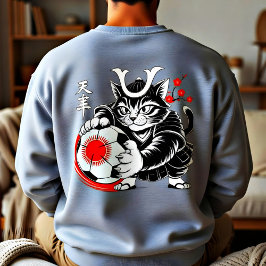 Sudadera Gato Samurái Genial Fútbol Para Amantes del Anime 