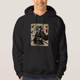 Sudadera Gato Samurái Guerrero Arte Japonés Gato Ukiyo Gráf