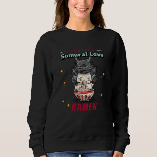 Sudadera Gato Samurái Honorable Kawaii Come Ramen