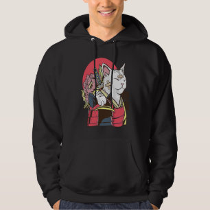 Sudadera Gato Samurái Retro Japonés Guerrero Bushido