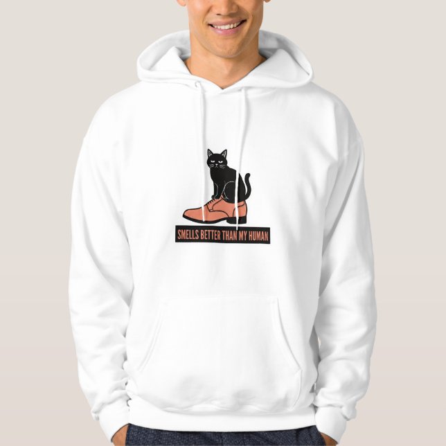 Sudadera Gato Sarcástico de Linóleo en Zapato Meme (Anverso)