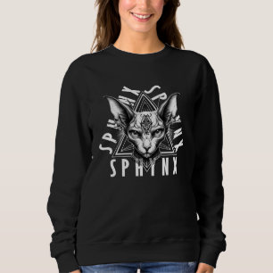 Sudadera Gato Satanás Satánico Oculto Sphynx Oscuro Goth Br
