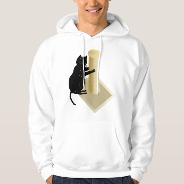 Sudadera Gato Scratching Post Mens Hoodie (Anverso)