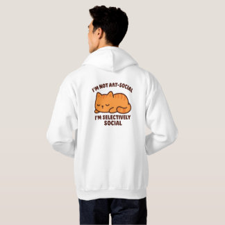 Sudadera Gato Selectivamente Social – Dormilón Kawaii Adora