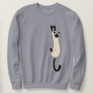Sudadera Gato Siamés colgando   Gato gracioso