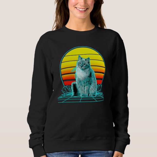 Sudadera Gato siberiano retro vintage (Anverso)