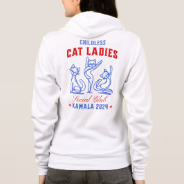 Sudadera Gato sin hijos, damas Kamala 2024 (Imprenta en rev