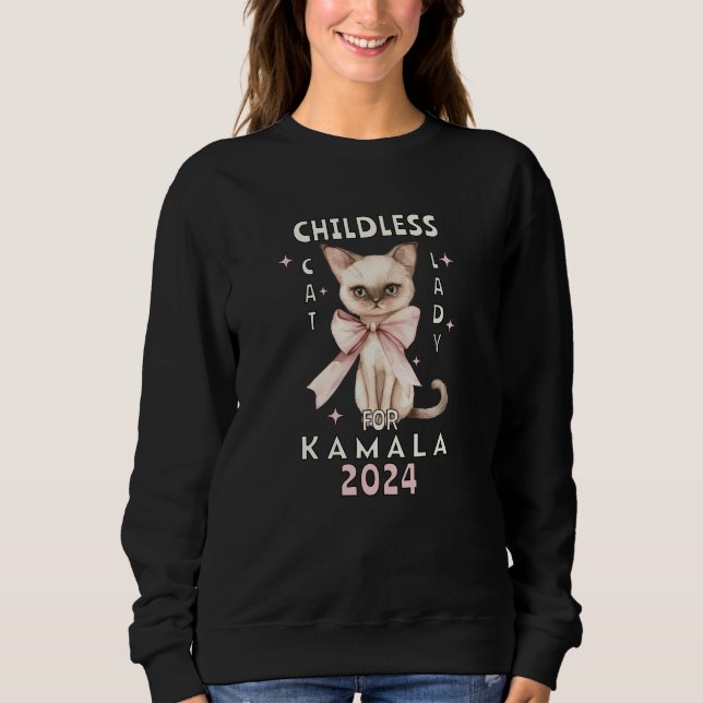 Sudadera Gato sin hijos Lady para Kamala (Anverso)
