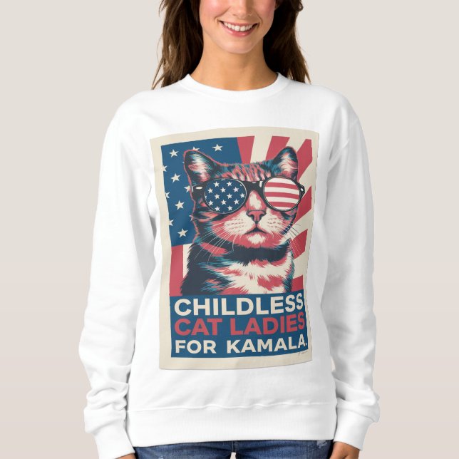 Sudadera Gato sin hijos para las damas de Kamala harris | 2 (Anverso)