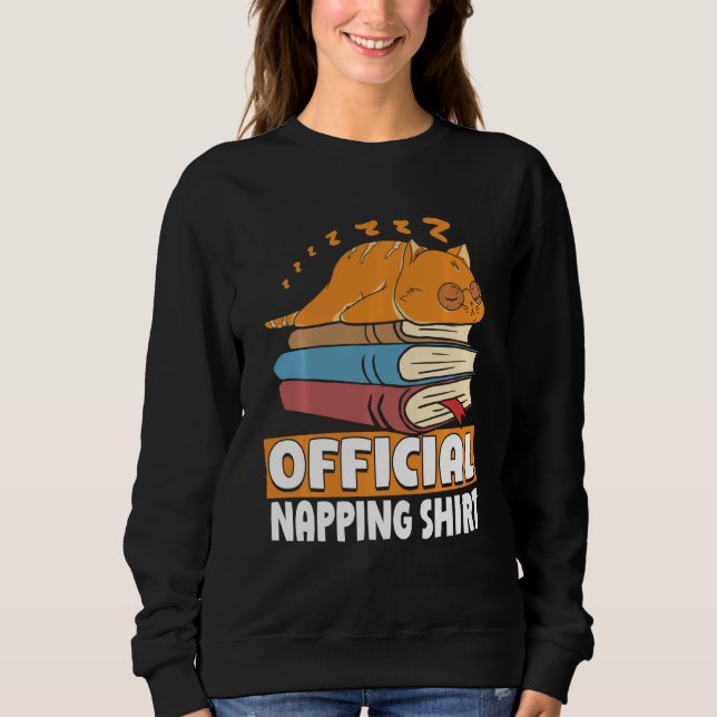Sudadera Gato Sleeping Napping Bookworm Leer libro Lover B (Anverso)