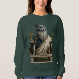 Sudadera Gato Socrates Azul Ruso