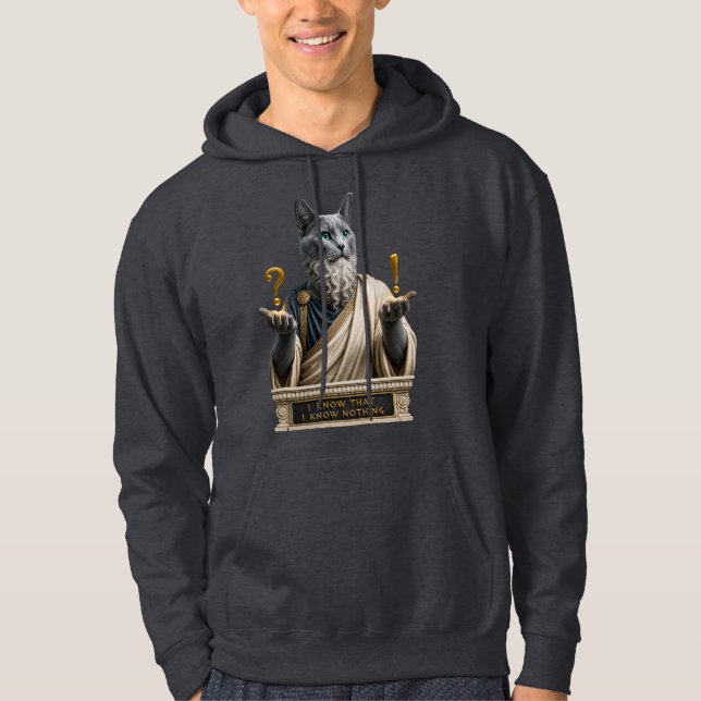 Sudadera Gato Socrates Azul Ruso (Anverso)