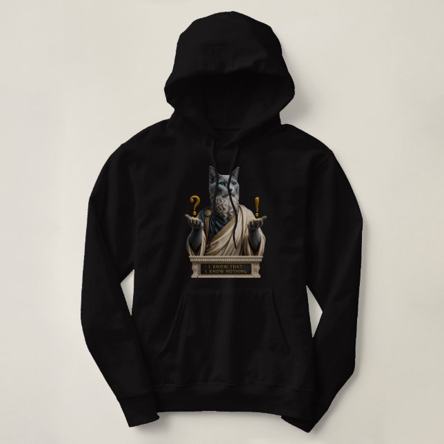Sudadera Gato Socrates Azul Ruso (Diseño del anverso)