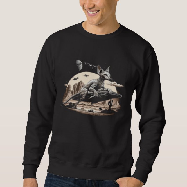 Sudadera Gato Sphynx Alien OVNI Extraterrestre  1 (Anverso)