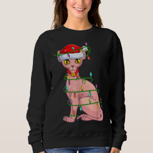 Sudadera Gato Sphynx Gato Gente Enamorado Xmas Santa Hat Ga