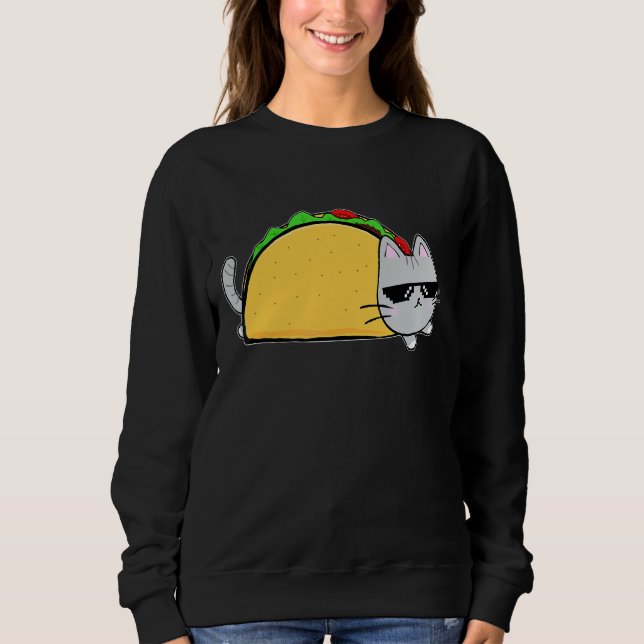 Sudadera Gato Taco Hombres Mexicanos de Comida Jóvenes (Anverso)