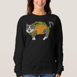 Sudadera Gato Taco Hombres Mexicanos de Comida Niños Jóvene