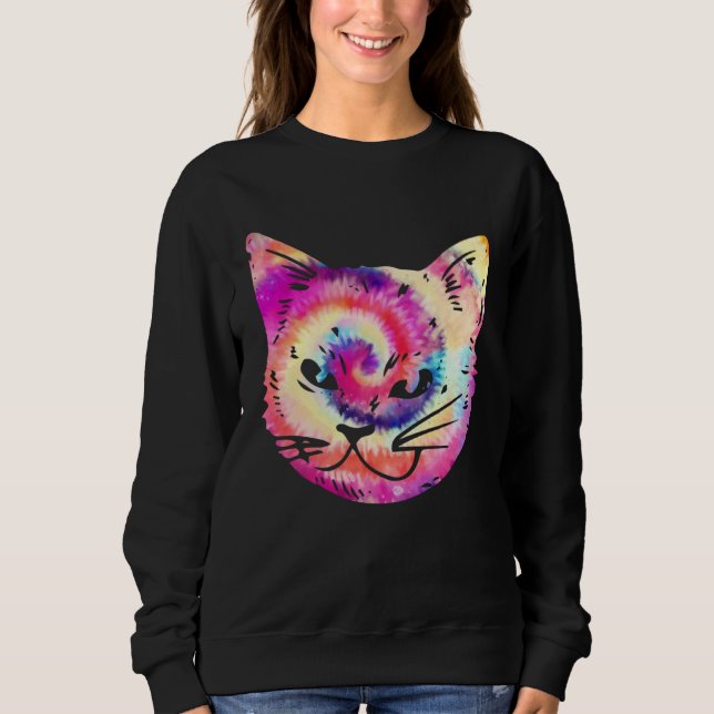 Sudadera Gato teñido con nudos Gatito Hippie (Anverso)