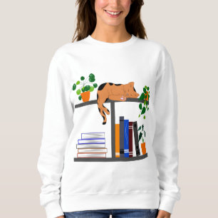 Sudadera Gato tirado en una estantería, un libro de gatos