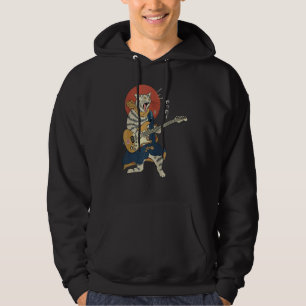 Sudadera Gato tocando guitarra Ukiyo E Samurái guerrero jap