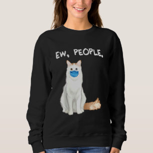 Sudadera Gato turco de Van Ew People usando máscara de cara