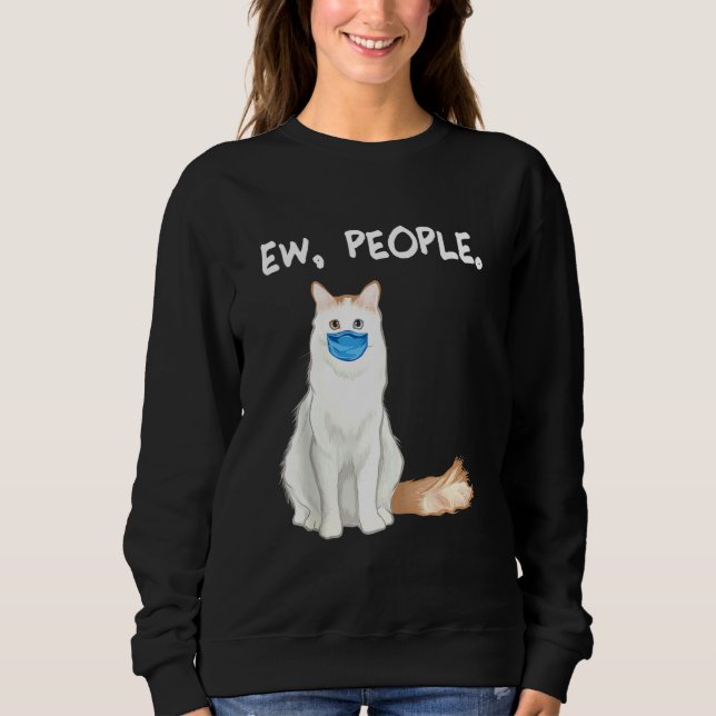 Sudadera Gato turco de Van Ew People usando máscara de cara (Anverso)