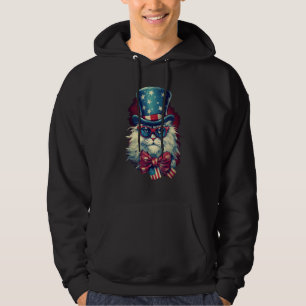 Sudadera Gato usa gafas de sol bandera americana 4 de julio