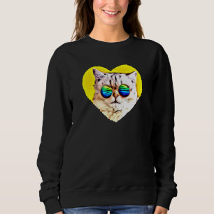 Sudadera Gato usando gafas de sol