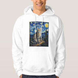 Sudadera Gato Van Gogh Noche Estrellada Arte Impresionista
