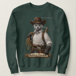 Sudadera Gato Vaquero Azul Ruso – Construyendo Libertad