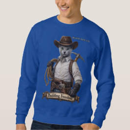 Sudadera Gato Vaquero Ruso Azul – Construyendo Libertad