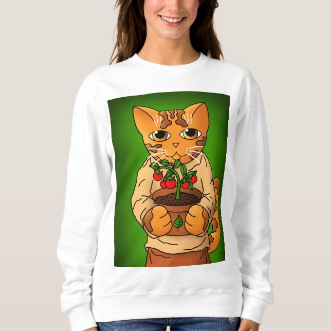 Sudadera Gato Vegan Gardener (Anverso)