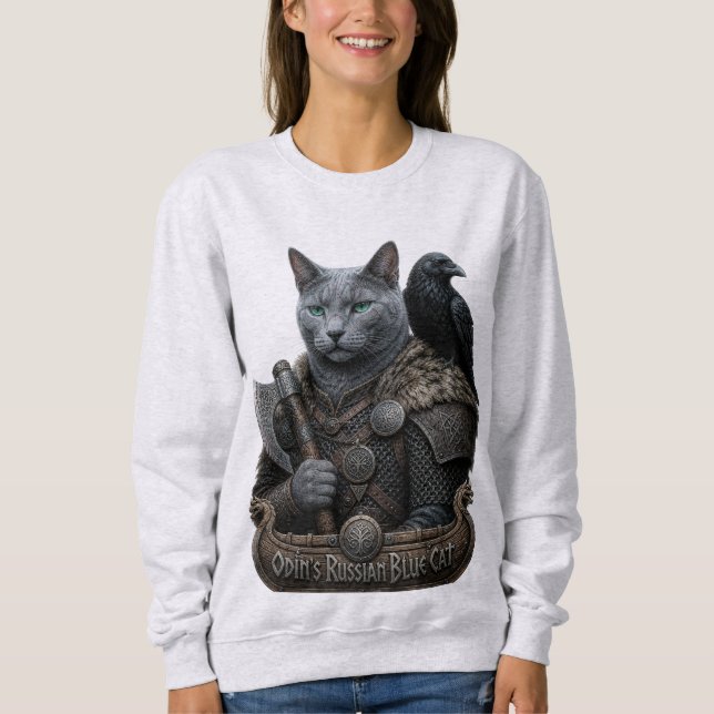 Sudadera Gato Veterano Russian Blue Odin (Anverso)