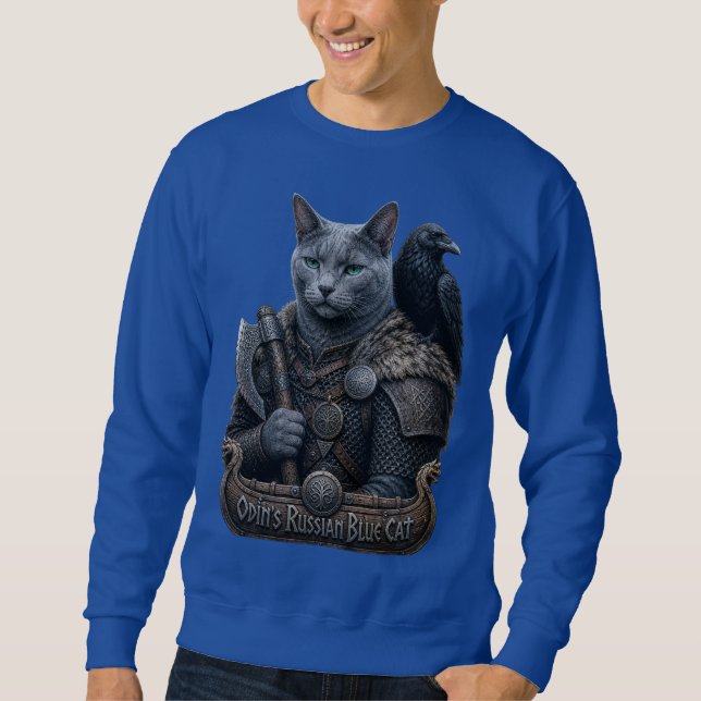 Sudadera Gato Veterano Russian Blue Odin (Anverso)