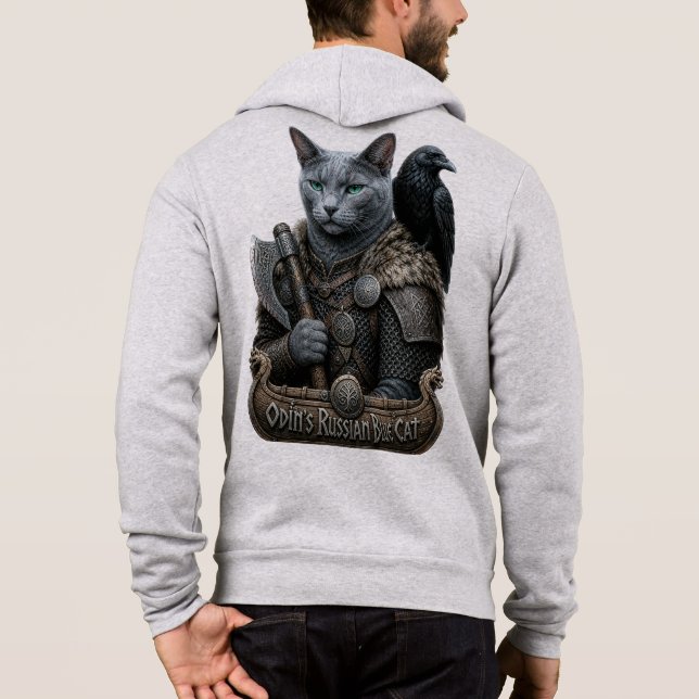 Sudadera Gato veterano Russian Blue Odin (Reverso)