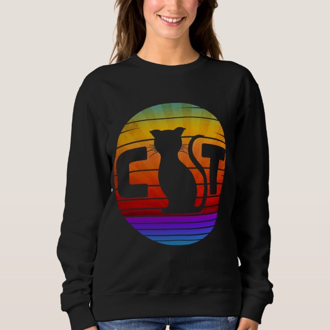 SUDADERA GATO VINTAGE ATARDECER (Anverso)