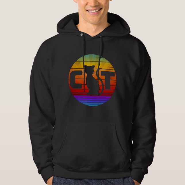 SUDADERA GATO VINTAGE ATARDECER (Anverso)