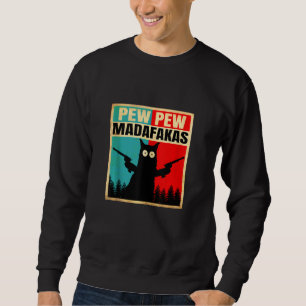 Sudadera Gato Vintage Pewpew Madafakas Cat Crazy Pew Vint