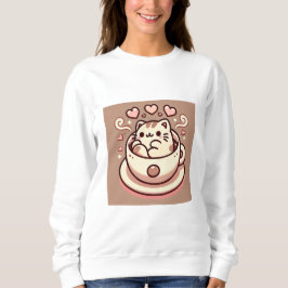 Sudadera Gato y café deliciosos kawaii Kitty en la televisi